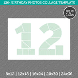 12th Birthday Photos Collage Template