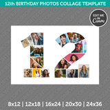 12th Birthday Photos Collage Template