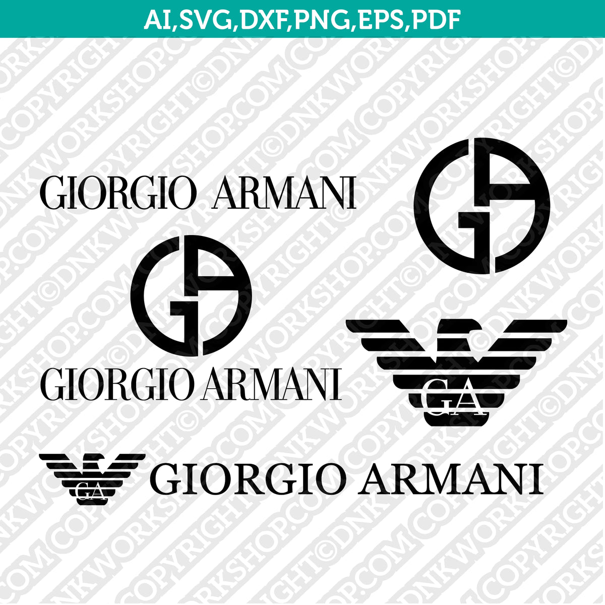 Armani Logo SVG Cut File Cricut Clipart Dxf Eps Png Silhouette Cameo