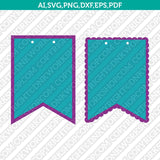Banner Template Scallop Banner Pennant Bunting Svg Silhouette Cameo Vector Cricut Cut File Clipart Png Eps Dxf