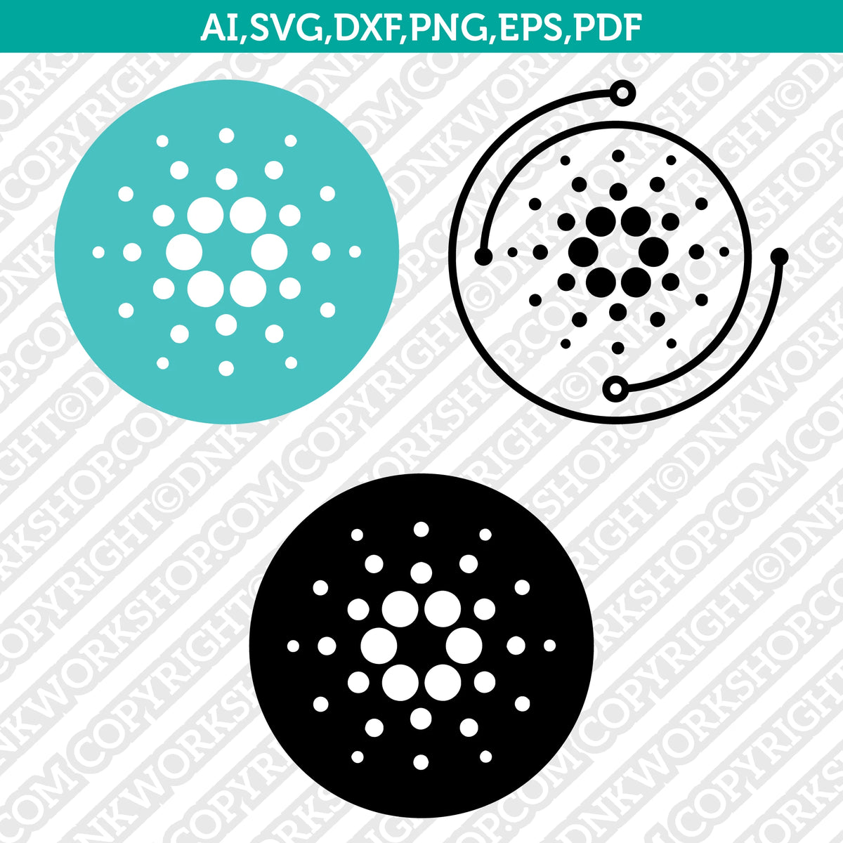 Cardano Logo SVG Cryptocurrency Cricut CutFile Clipart Dxf Eps Png Sil –  DNKWorkshop