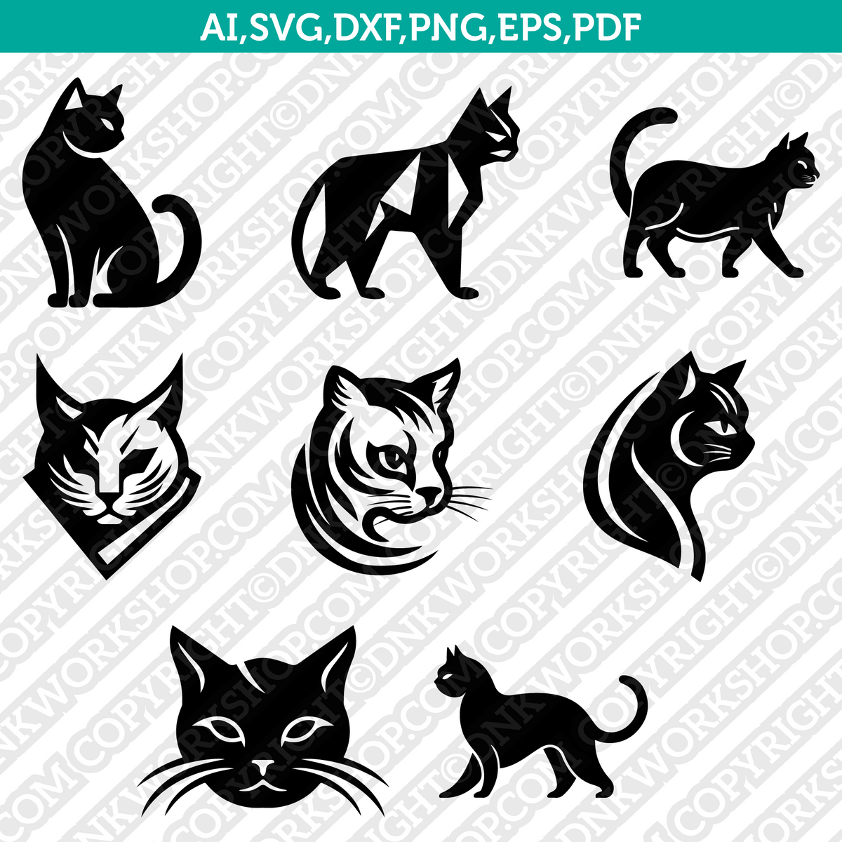 Free Cat Silhouette Icon SVG - Mediamodifier