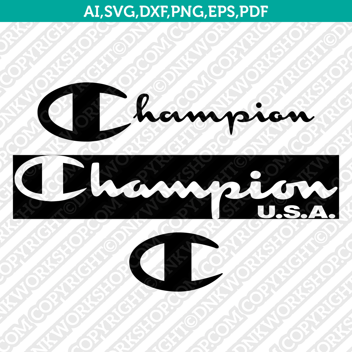 Champion logo in vector (.EPS + .SVG + .CDR) for free download