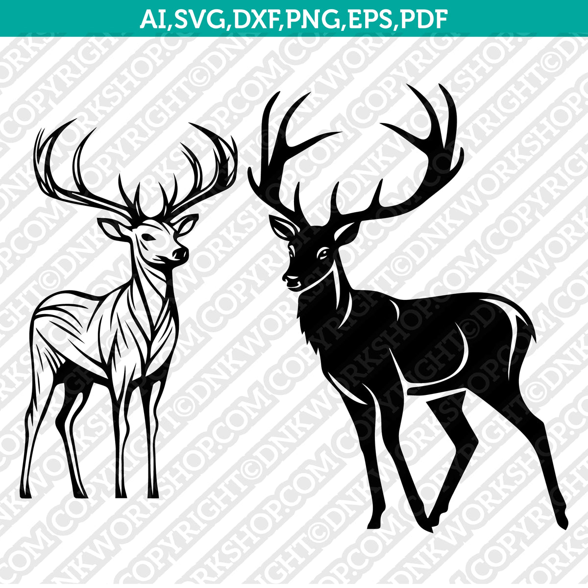 Deer SVG Mascot Cut File Cricut Clipart Silhouette Png – DNKWorkshop, image size:1200x1200