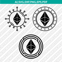 Ethereum Logo SVG Cryptocurrency Cricut CutFile Clipart Dxf Eps Png Silhouette Cameo