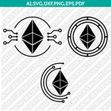 Ethereum Logo SVG Cryptocurrency Cricut CutFile Clipart Dxf Eps Png Silhouette Cameo