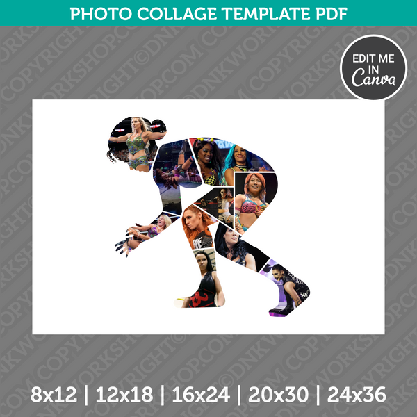 Female Wrestler Photo Collage Template PDF Canva