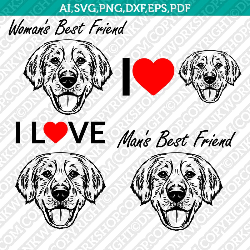 Golden Retriever Dog Breed SVG Cricut Cut File Silhouette Cameo Clipar ...