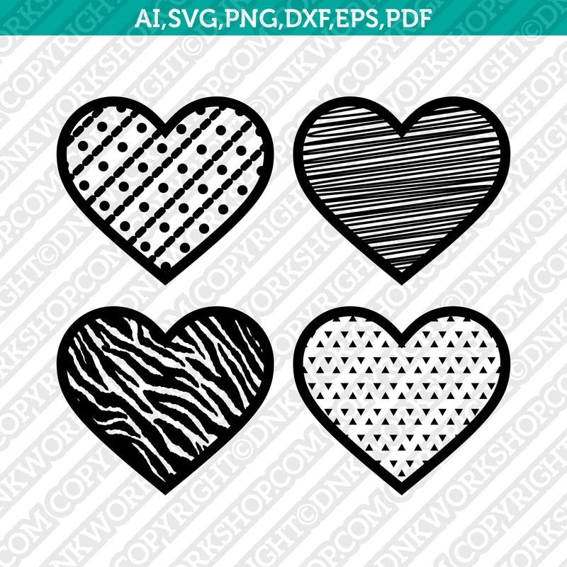 Heart Love Valentine SVG Vector Cameo Cricut Cut File Clipart Eps Png ...