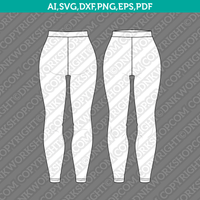 Long Legging SVG Clothing Template PDF CAD Sketch Fashion Cut File Cricut Clipart