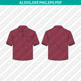Men's Polo Shirt SVG Clothing Template PDF Cut File CAD Sketch Fashion Clipart Cricut