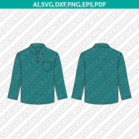 Men's Polo Shirt SVG Clothing Template PDF Cut File CAD Sketch Fashion Clipart Cricut