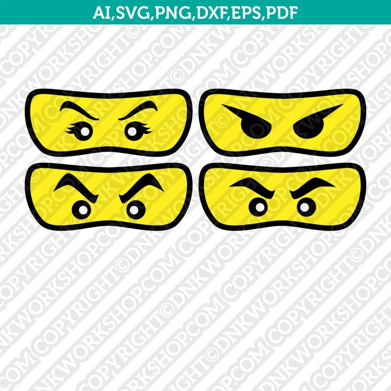 Ninja Ninjago Lego Eyes Mask SVG Cricut Cut File Clipart Png Dxf