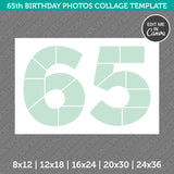 65th Birthday Photos Collage Template