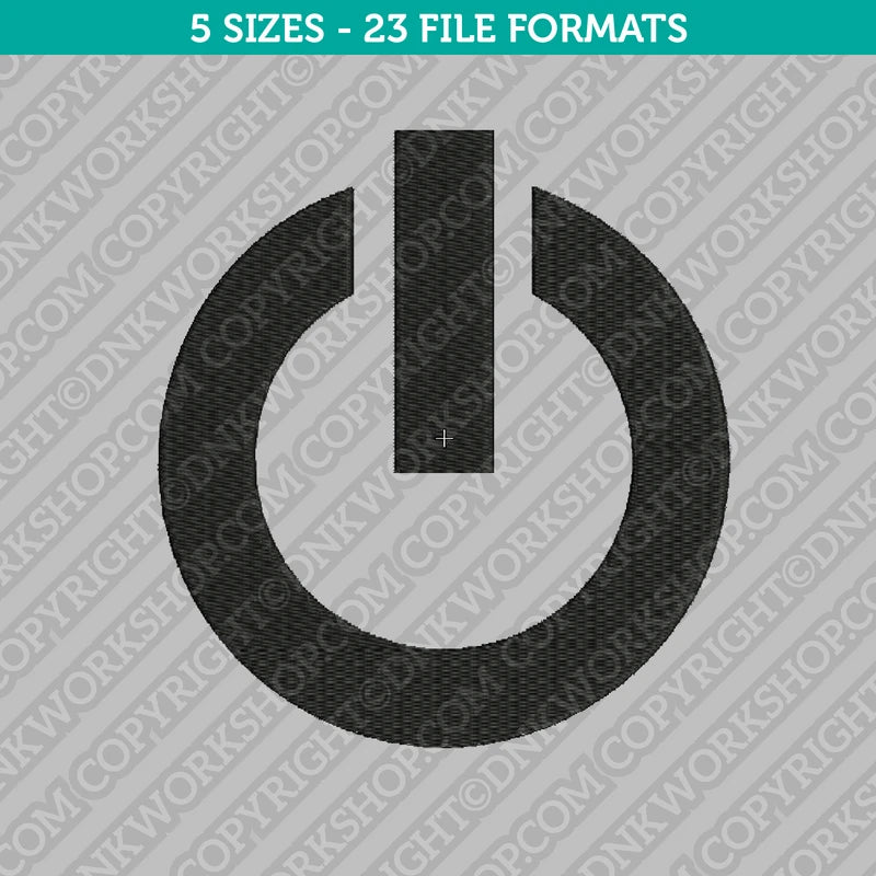 Power Off Button Embroidery Design - 5 Sizes - INSTANT DOWNLOAD ...