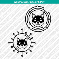 Shiba Inu Logo SVG Cryptocurrency Cricut CutFile Clipart Dxf Eps Png Silhouette Cameo