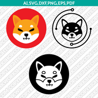 Shiba Inu Logo SVG Cryptocurrency Cricut CutFile Clipart Dxf Eps Png Silhouette Cameo