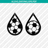 Soccer Earring Laser Cut Template SVG Laser Cut File Cricut Silhouette Cameo Clipart Png Eps Dxf Vector