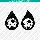 Soccer Earring Laser Cut Template SVG Laser Cut File Cricut Silhouette Cameo Clipart Png Eps Dxf Vector
