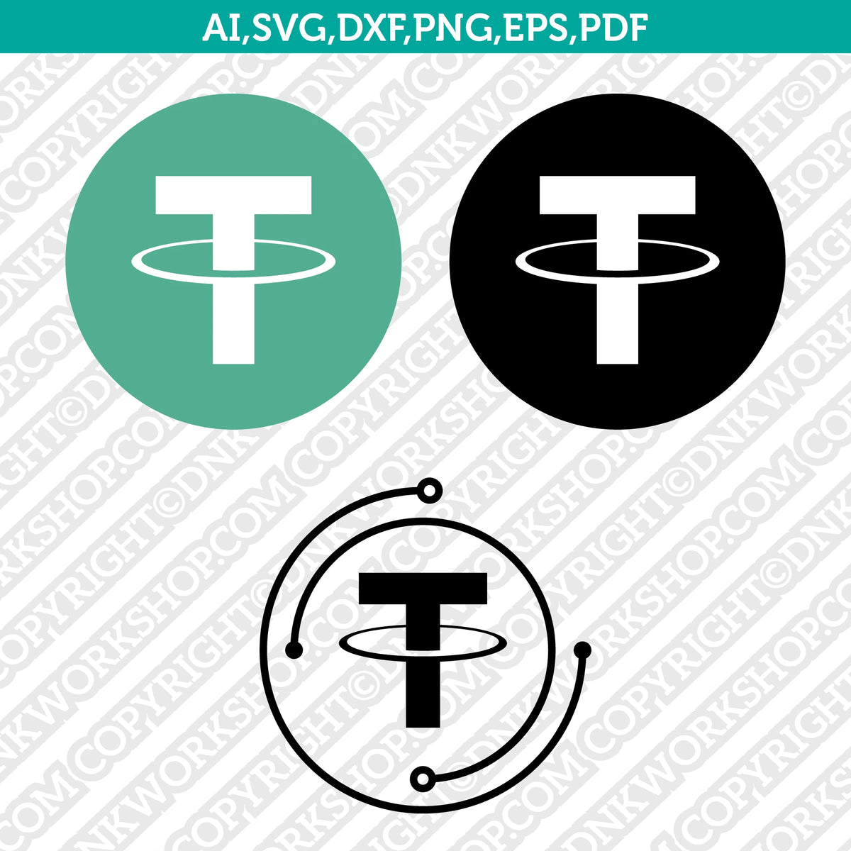 Tether USD Logo SVG Cryptocurrency Cricut CutFile Clipart Dxf Eps Png –  DNKWorkshop