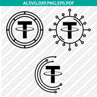 Tether USD Logo SVG Cryptocurrency Cricut CutFile Clipart Dxf Eps Png Silhouette Cameo