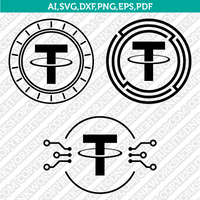 Tether USD Logo SVG Cryptocurrency Cricut CutFile Clipart Dxf Eps Png Silhouette Cameo