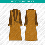 Trench Coat SVG Technical Flat Sketch Fashion CAD PDF Cut File Vector Cricut Clipart