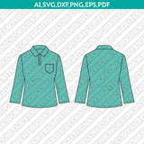Women's Polo Shirts SVG Cut File CAD Technical Flat Sketch Fashion Pdf Eps Vector Clipart Cricut