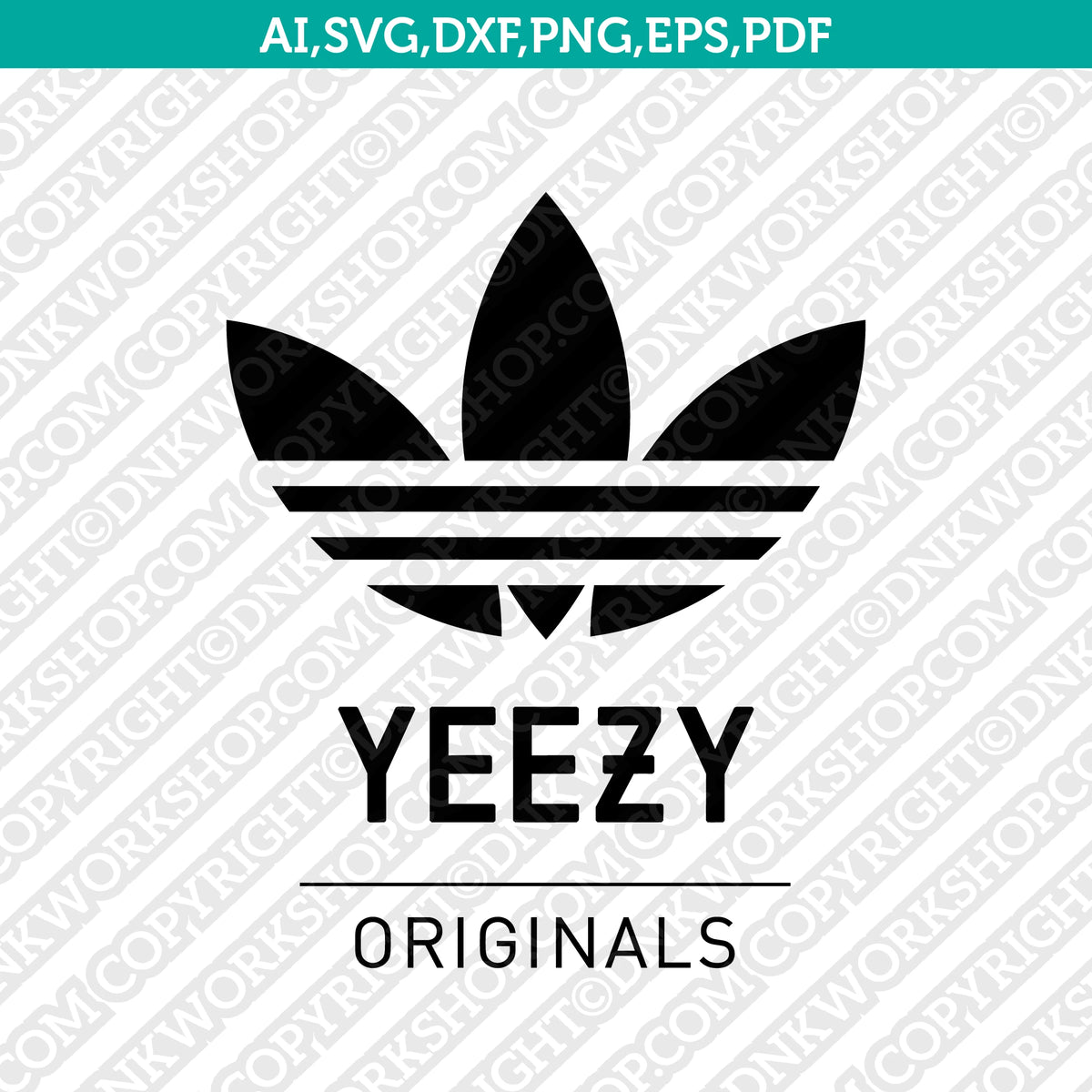 Yeezy Logo SVG Silhouette Cameo Cricut Cut File Vector Png Eps Dxf