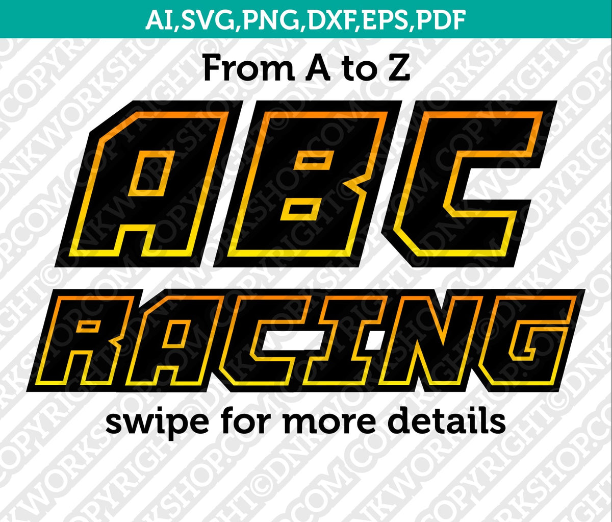 Motocross Supercross Racing Nascar Number Letter Font Alphabet SVG