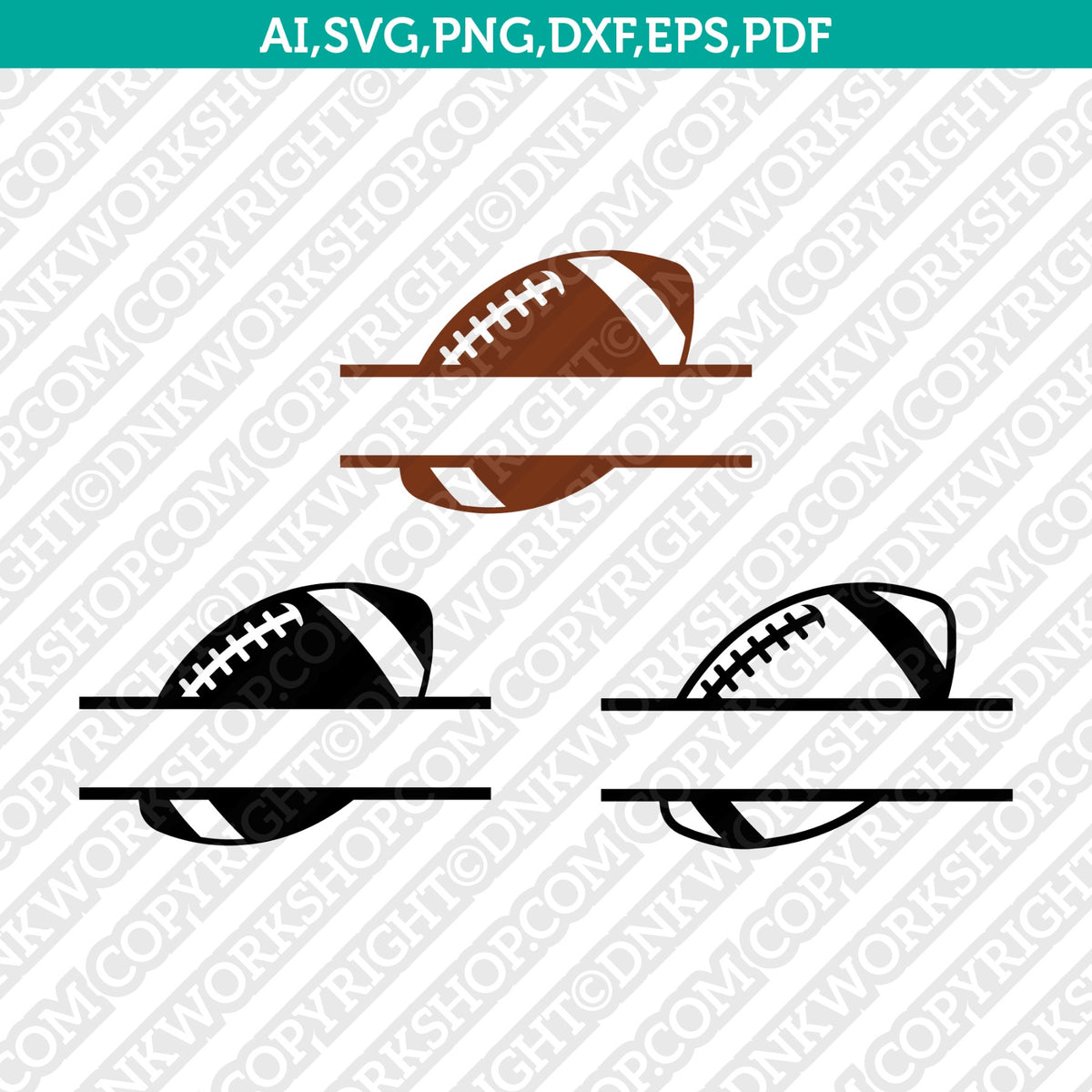 Football Monogram SVG Free • OhMyCuttables
