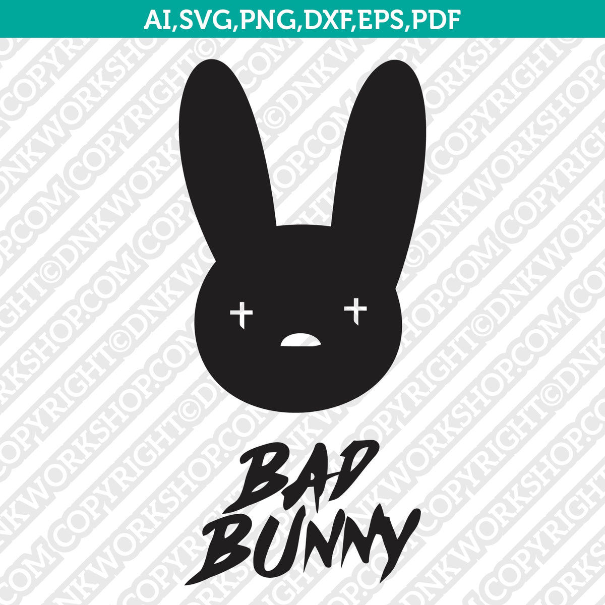 Bad Bunny Logo Digital Print Digital Downloads Bad Bunny Logo 