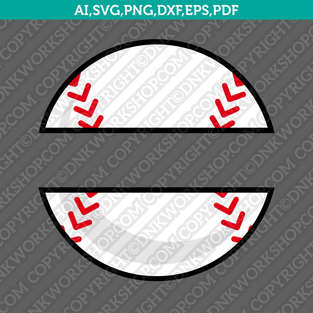 Baseball Softball Numbers SVG Vector Silhouette Cameo Cricut Cut File