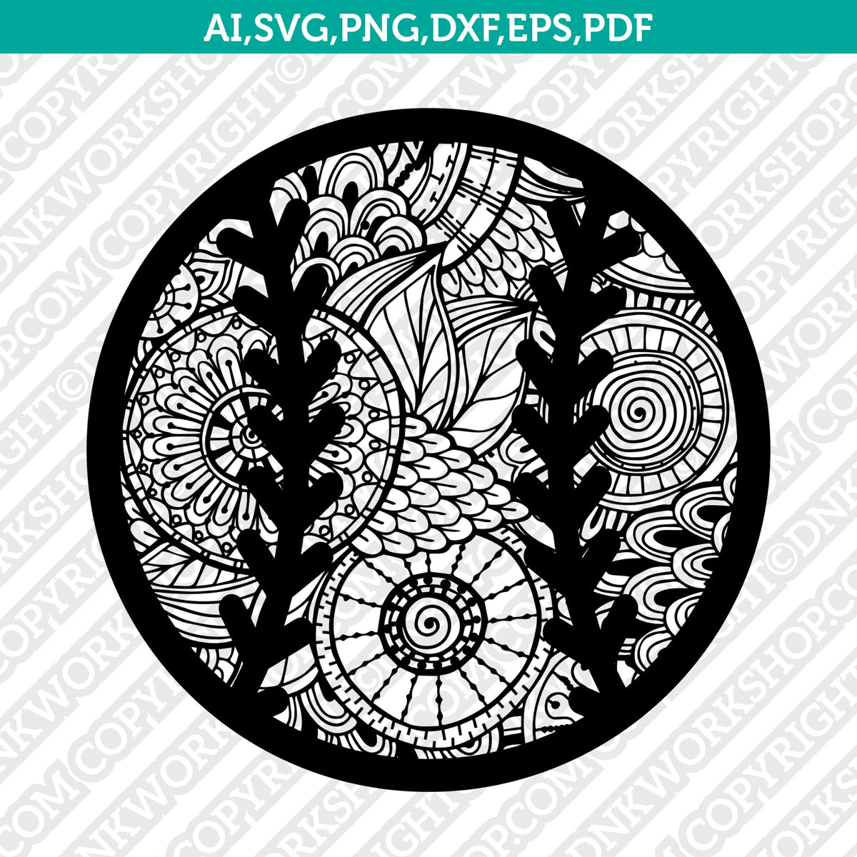 Simple Mandala 2, Mandala Pattern, zen doodle, zentangle,monogram  frame,mandala ,circle monogram, svg,eps,dxf, png , cutting files