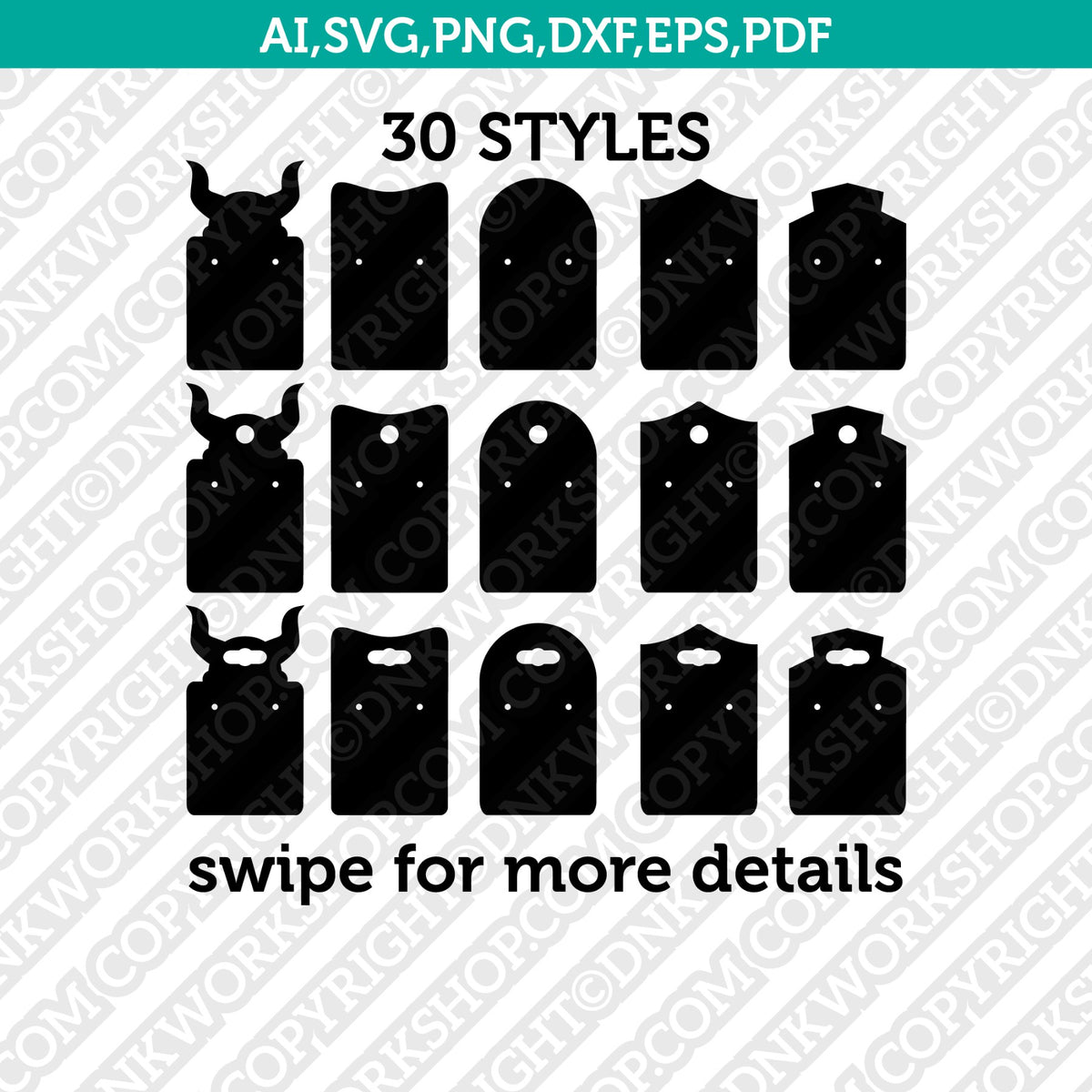Earring Display Cards SVG File for Cricut and Silhouette