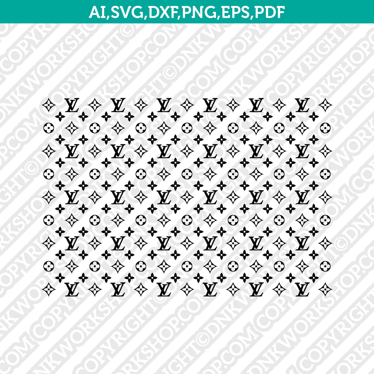 LOUIS VUITTON Pattern SVG Cricut Cut File Sticker Decal Clipart Vector –  DNKWorkshop