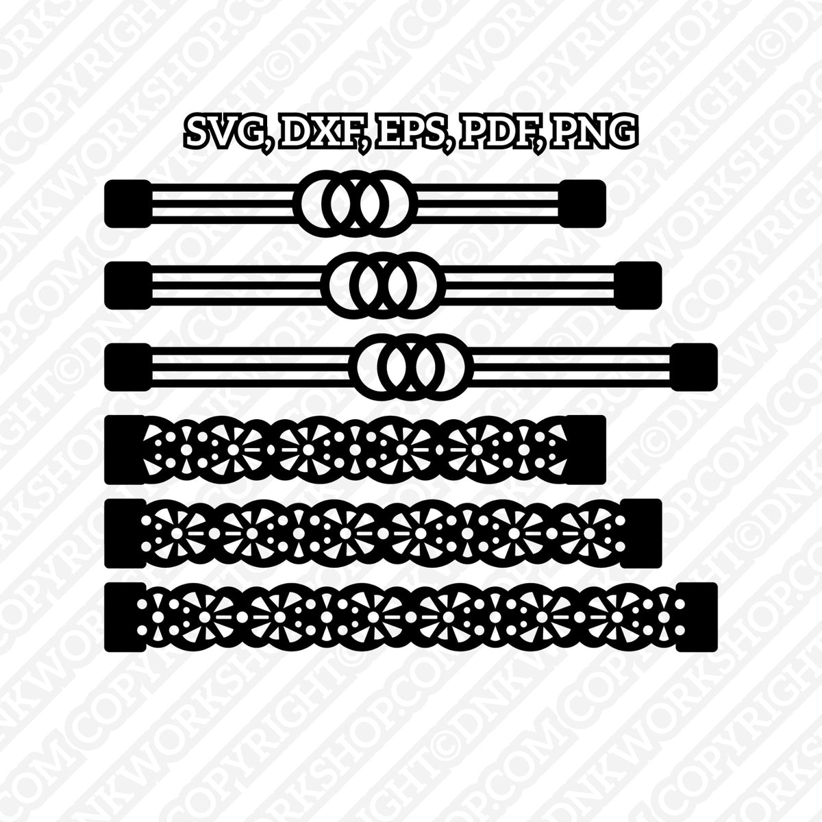 Leather Monogram Bracelets SVG for Cut Graphic by art.rm
