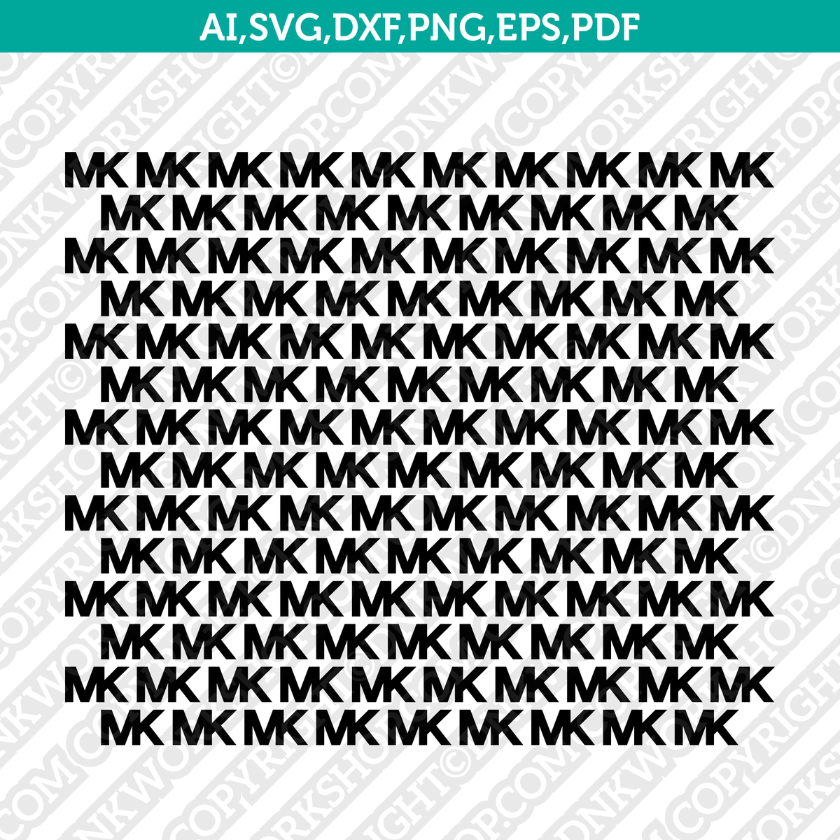 Michael Kors MK Fashion Pattern SVG Cut File Cricut Clipart Png