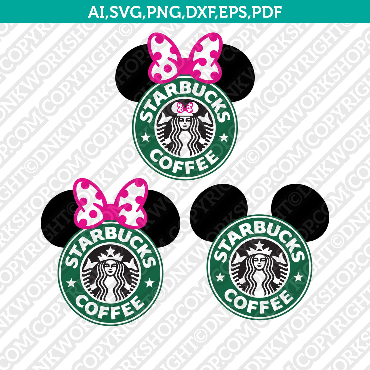 Disney Starbucks svg, Mickey Mouse Starbucks Minnie Mouse