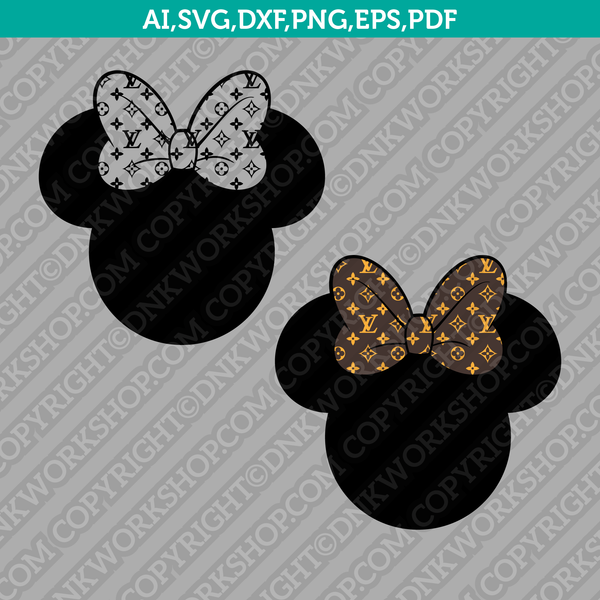 Minnie Mouse Designer LOUIS VUITTON Pattern SVG Sticker Decal Cricut Cut File Clipart Png Eps Dxf Vector