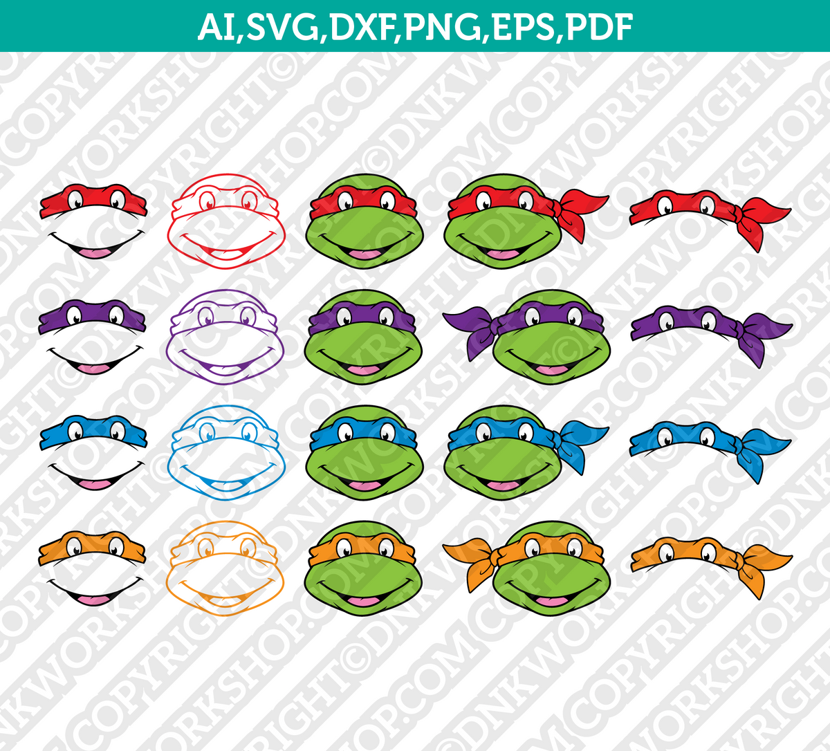4 Ninja Turtle SVG Designs