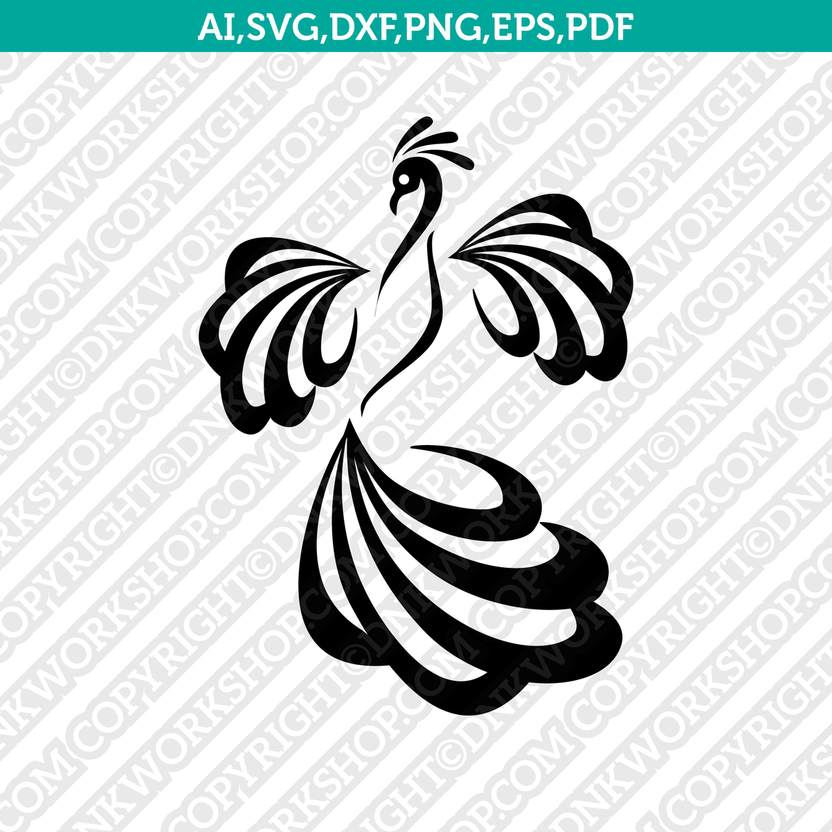 peacock silhouette clip art