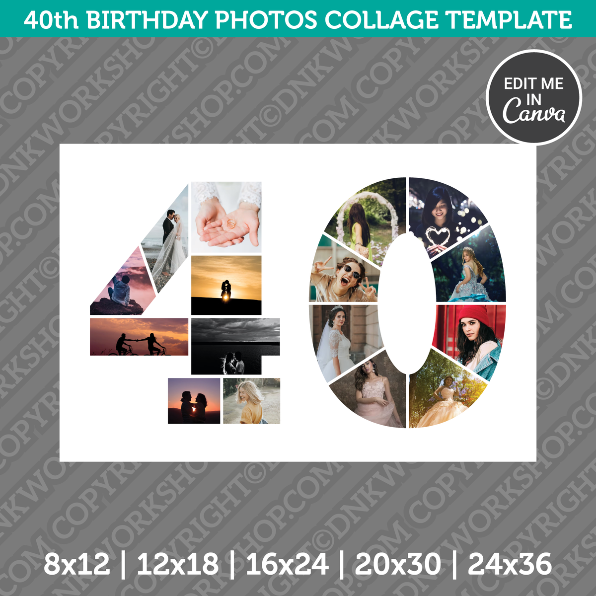 40th birthday store picture collage