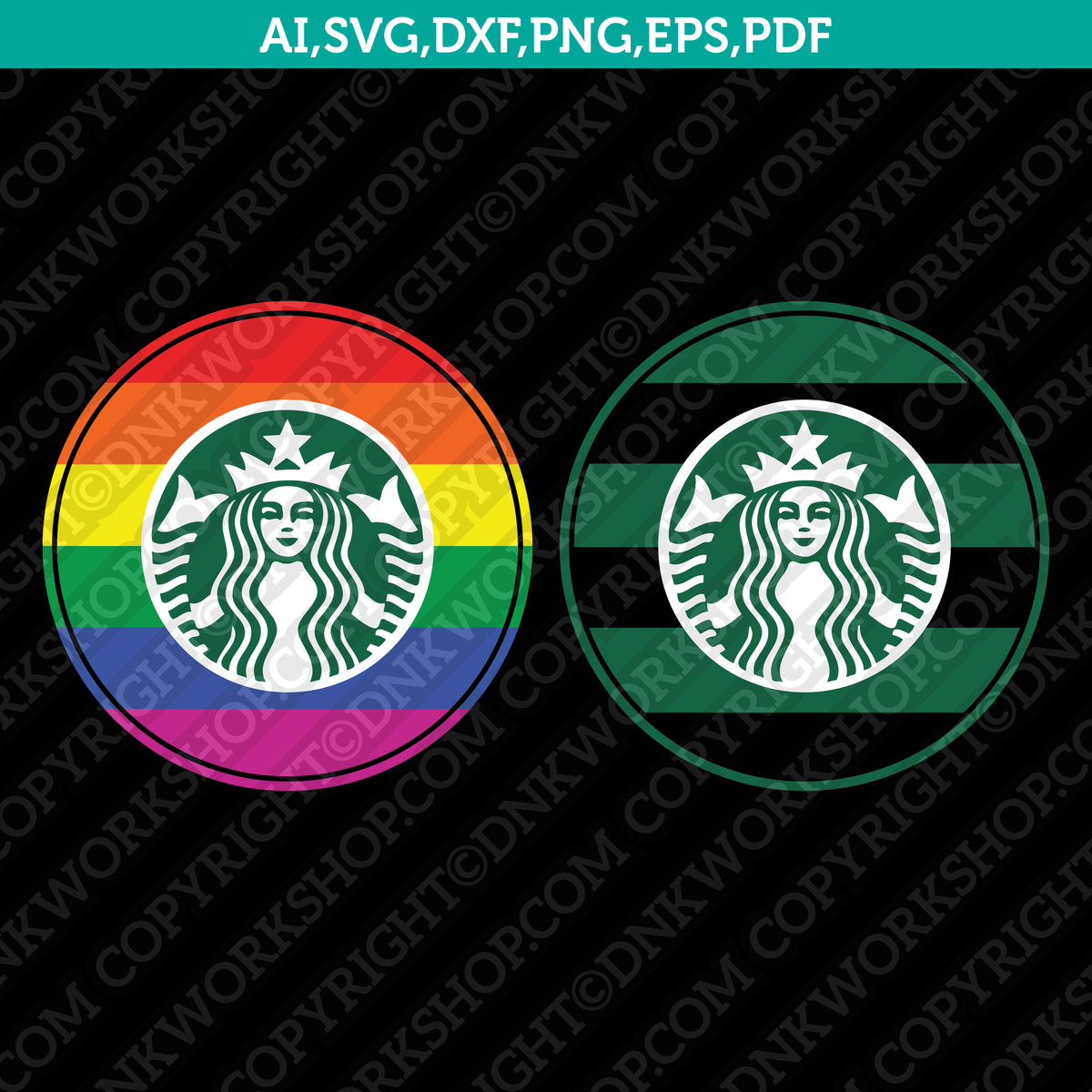 Rainbow Starbucks SVG Tumbler Mug Cold Cup Sticker Cricut CutFile