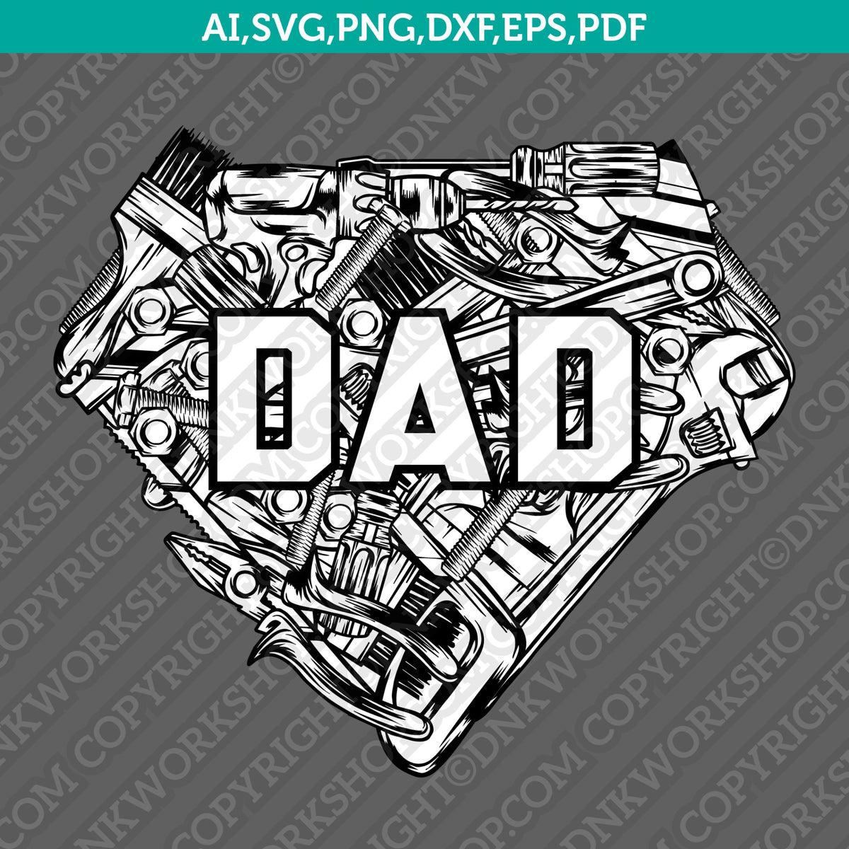 Dad SVG Cut File, Dad Word Art