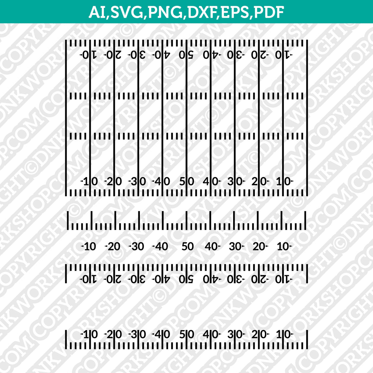 Inch and Centimeter Rulers Svg. Vector Cut File for Cricut