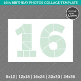 16th Birthday Photos Collage Template
