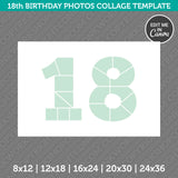 18th Birthday Photo Collage Canva Template PDF