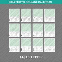 Photo Collage 2024 Calendar Printable PDF | A4 & US Letter - Sunday Monday