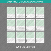 Photo Collage 2024 Calendar Printable PDF | A4 & US Letter - Sunday Monday